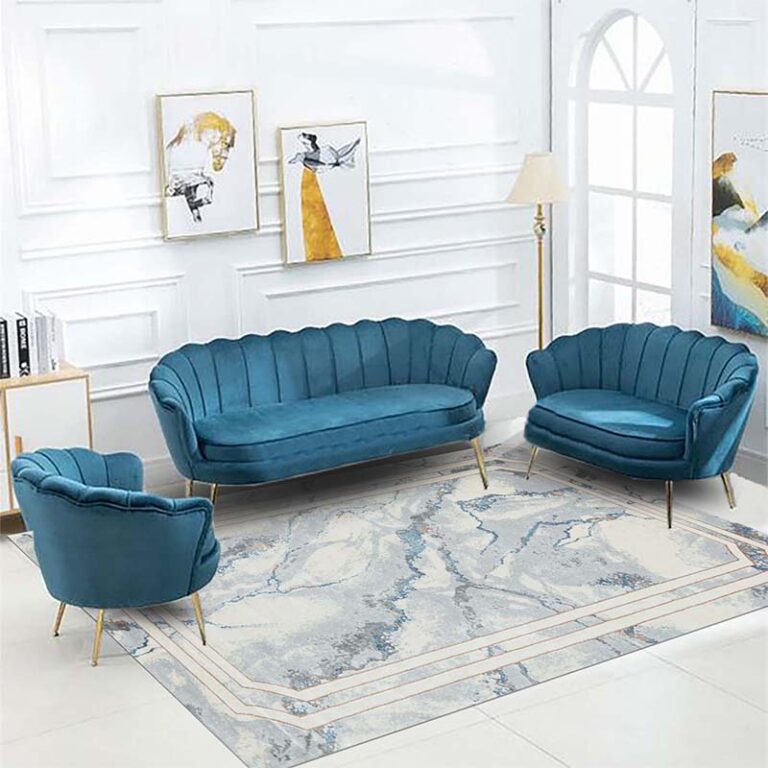 Covor Domino DS04B Gri/ Albastru