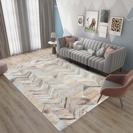 Covor Modern EFES cod: HE856 Cream/ Auriu