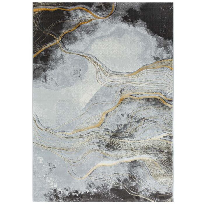 Covor Modern EFES cod: HE780 Gri/ Mustar - imagine 2