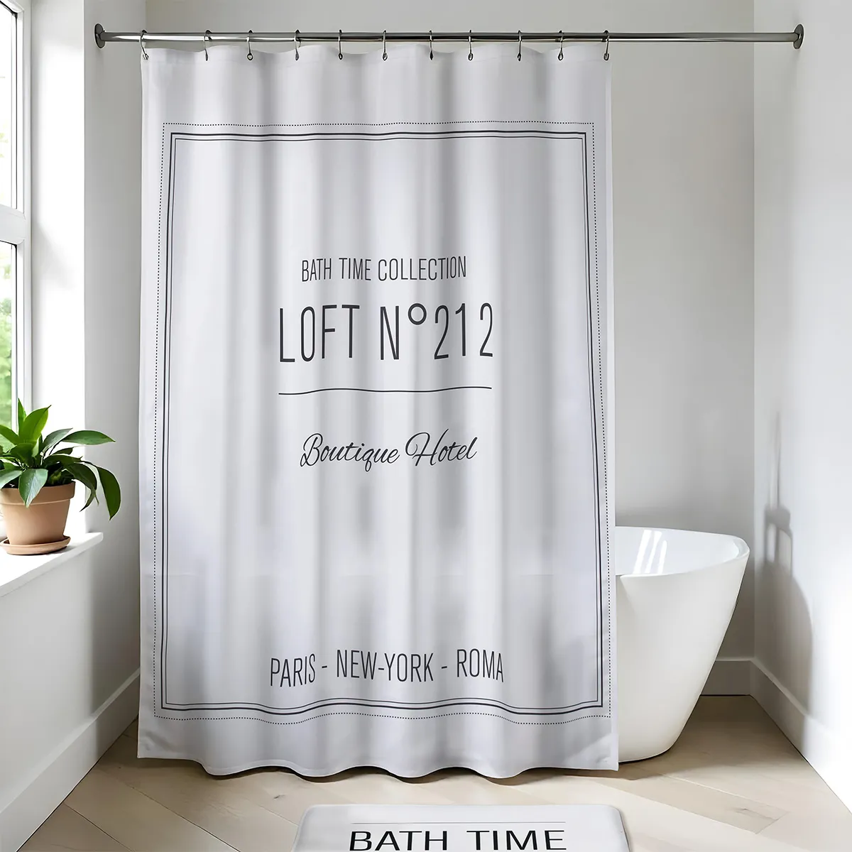 1200716 PERDEA DUȘ 180X200 CM - ALBĂ - imagine 1