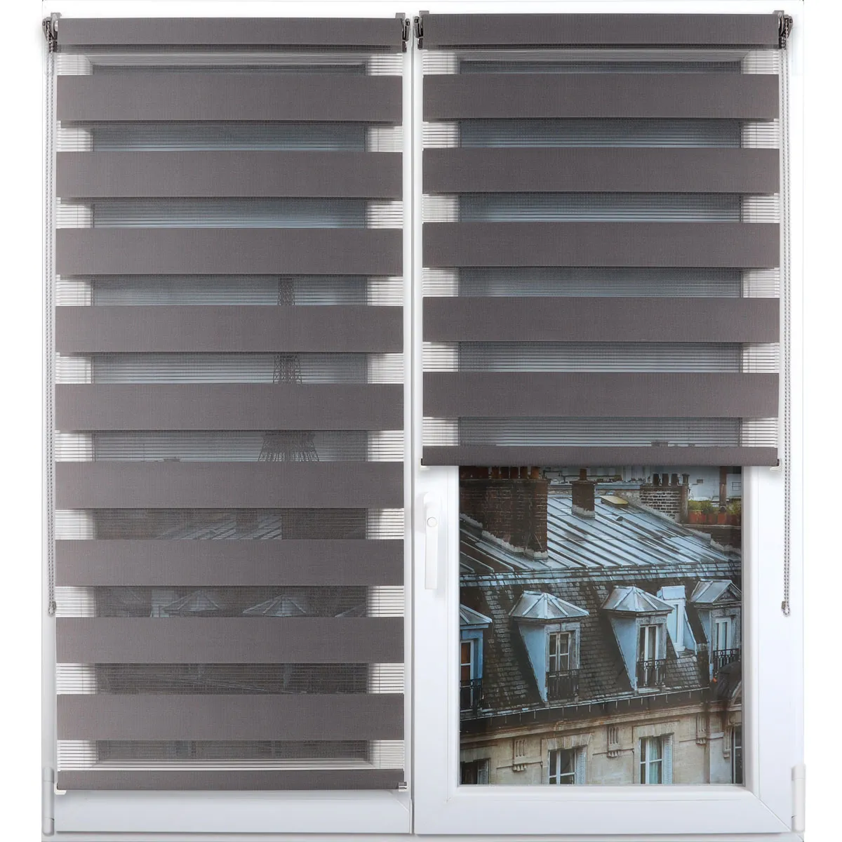 35024590938 RULOU ZEBRA 45X90 CM – GRI INCHIS COMPOZIȚIE POLYESTER | JALUZELE - imagine 1