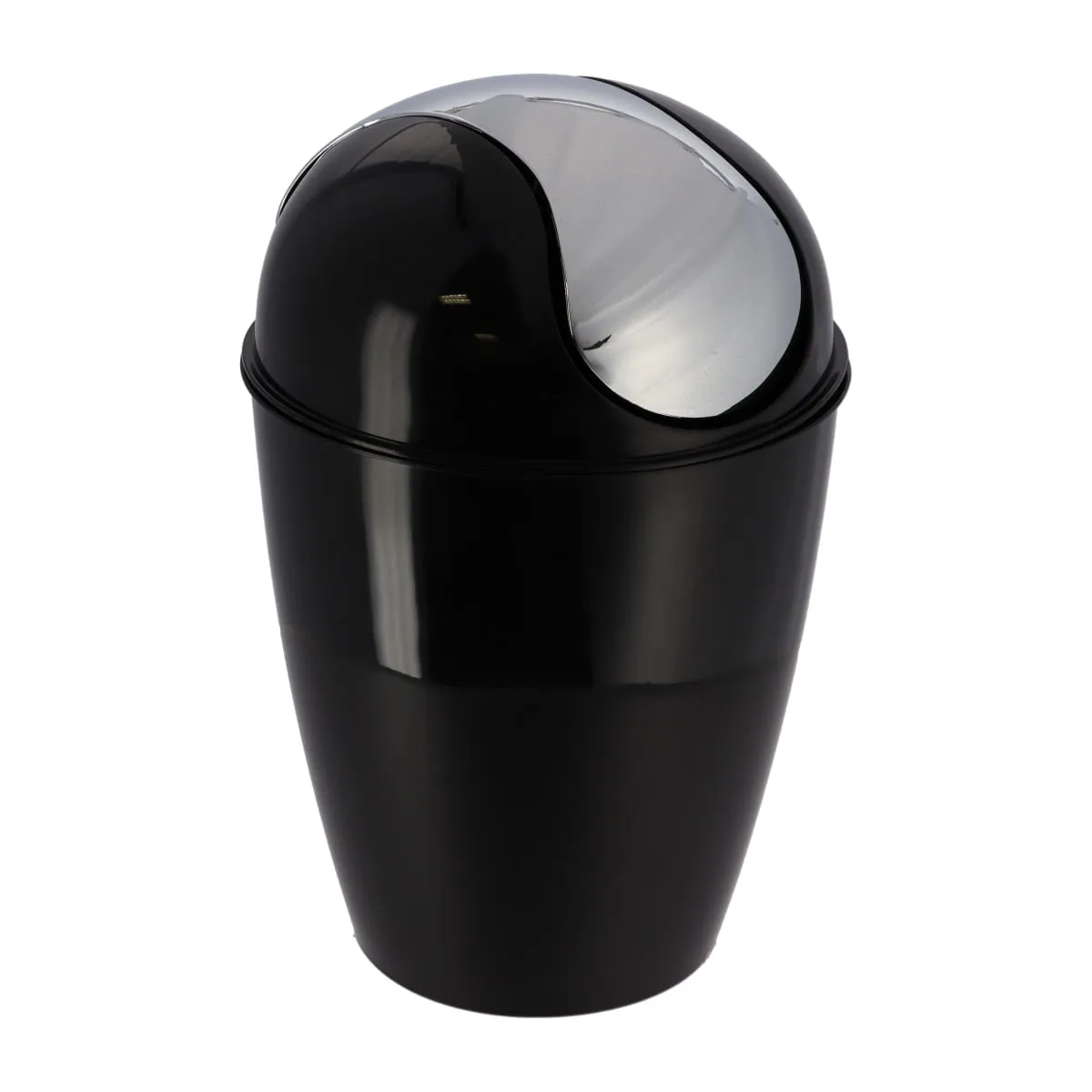 6518103 COȘ GUNOI CU CAPAC PLASTIC 5,6L CONIC - NEGRU | COȘURI DE GUNOI BAIE - imagine 1