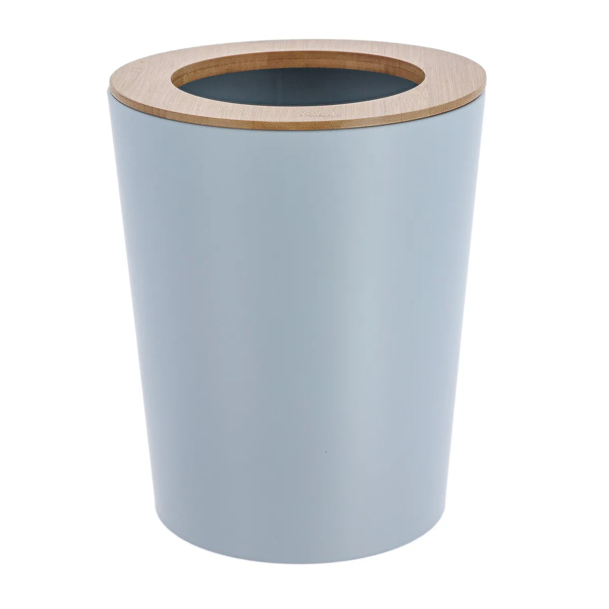 6550112 COȘ GUNOI METALIC 5L CAPAC BAMBUS - AZUR | COȘURI DE GUNOI BAIE - imagine 1