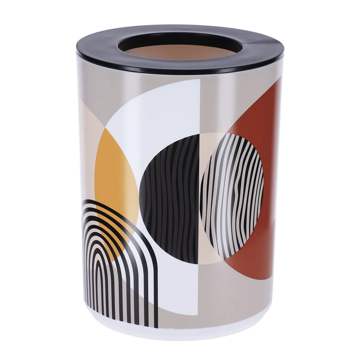 6574n746 COȘ GUNOI PLASTIC 5L DESIGN GEOMETRIC - MULTICOLOR | COȘURI DE GUNOI BAIE - imagine 1