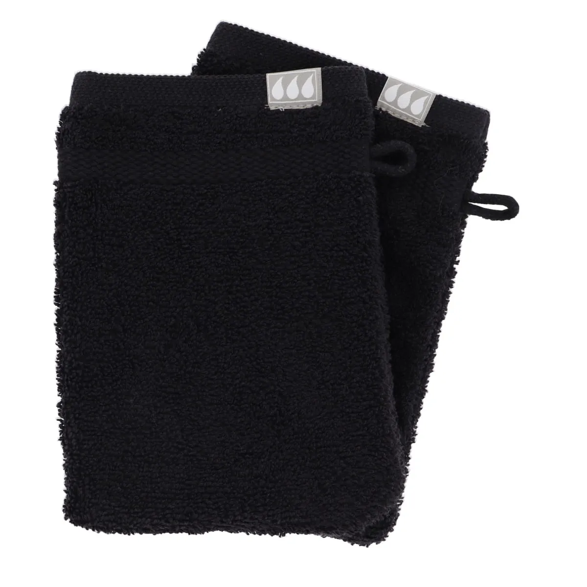 7001103 SET 2 X MĂNUȘI 15X21CM 100% BUMBAC - NEGRU | MĂNUȘI BAIE - imagine 1