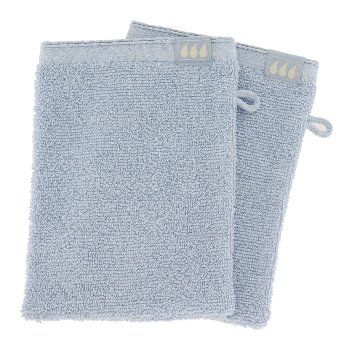 7031112 SET 2 X MĂNUȘI 15X21CM 100% BUMBAC CU VOLANE - AZUR | MĂNUȘI BAIE - imagine 1