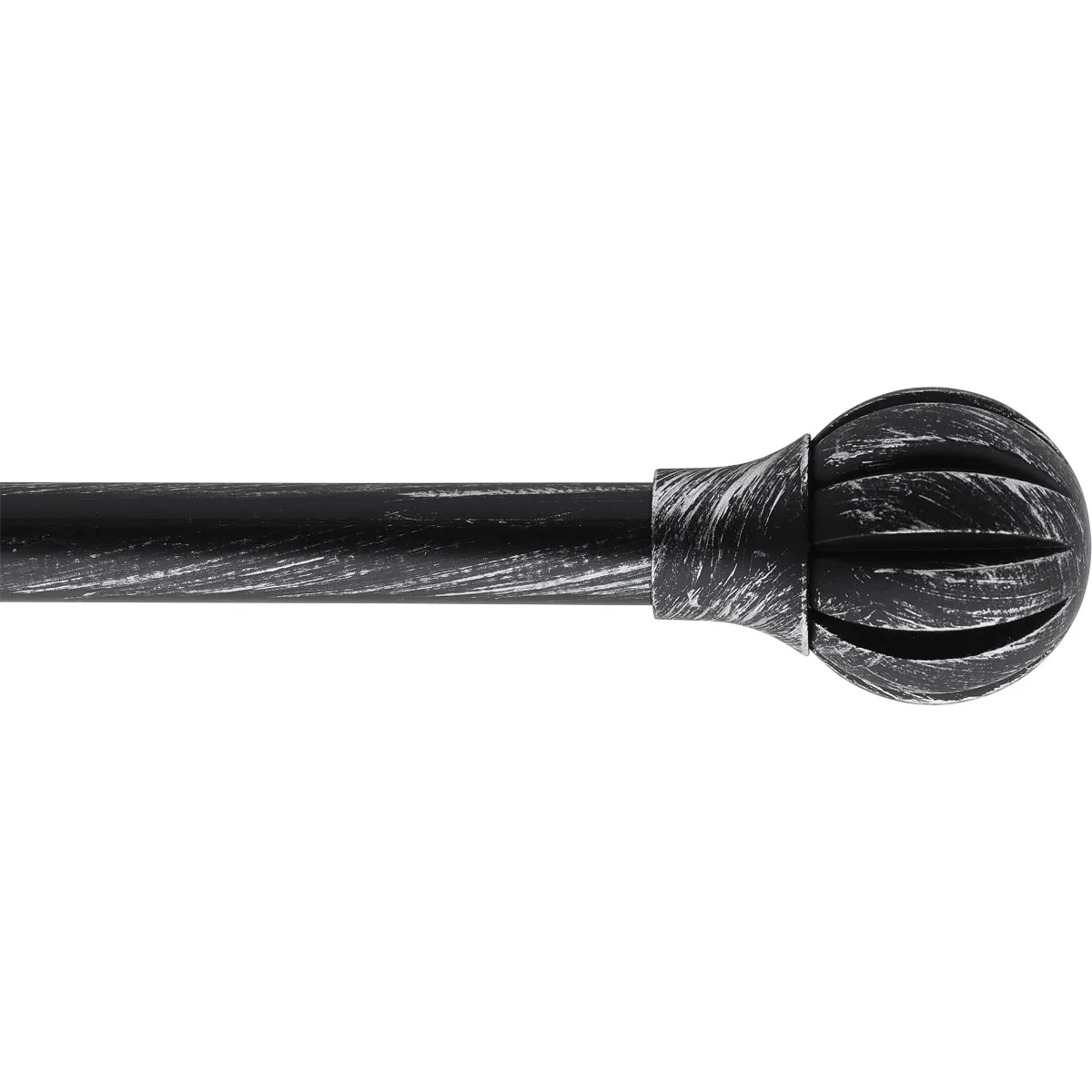 7503312096 GALERIE PERDEA SIMPLA EXT 120-210 CM/FI19/ZEN – NEGRU/ARGINTIU MATERIAL FIER FORJAT - imagine 1