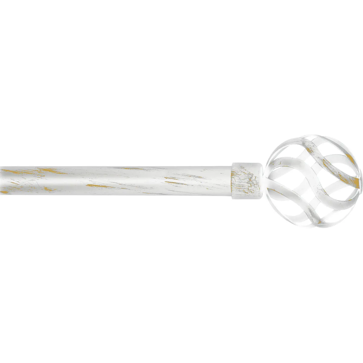 75072120101 GALERIE PERDEA SIMPLA EXT 120-210 CM/FI19/ASTI – ALB/AURIU MATERIAL FIER FORJAT - imagine 1