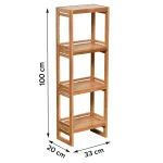 Corp mobilier BAMBUS 4 rafturi 100x20x33 cm - Bamboo | Mobilier depozitare baie - imagine 2