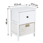 Corp mobilier MDF 1 sertar / 1 coș depozitare 48x27,5x37,5 cm - Alb | Mobilier depozitare baie - imagine 2