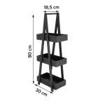 Raft 3 niveluri MDF/BAMBUS 80x30x18,5 cm - Negru | Mobilier depozitare baie - imagine 2