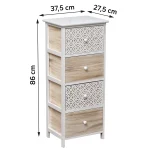 Corp mobilier cu 4 sertare 86x37,5x27,5 cm - Natural/Gri imprimat | Mobilier depozitare baie - imagine 2