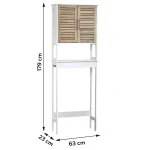 Raft depozitare deasupra toaletă MDF 2 uși/1 raft 179×23×63 cm - STOCKHOLM / Alb | Mobilier depozitare baie - imagine 2