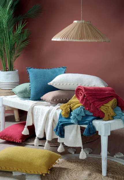 Pernă decorativă Sanchez 40X40 cm, culoare roșu, 100% bumbac - imagine 4