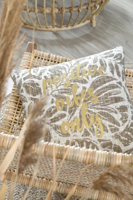 Pernă decorativă Hemera 40X40 cm, culoare greige, 100% bumbac - imagine 5