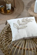 Pernă decorativă Hemera Crem/Gri 40X40 cm, culoare crem/greige, 100% bumbac - imagine 2