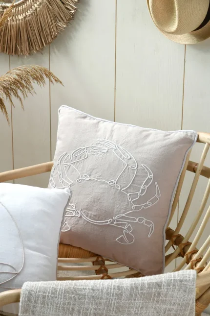 Pernă decorativă Dunes 40X40 cm, culoare natural, 45% poliester 55% bumbac - imagine 5