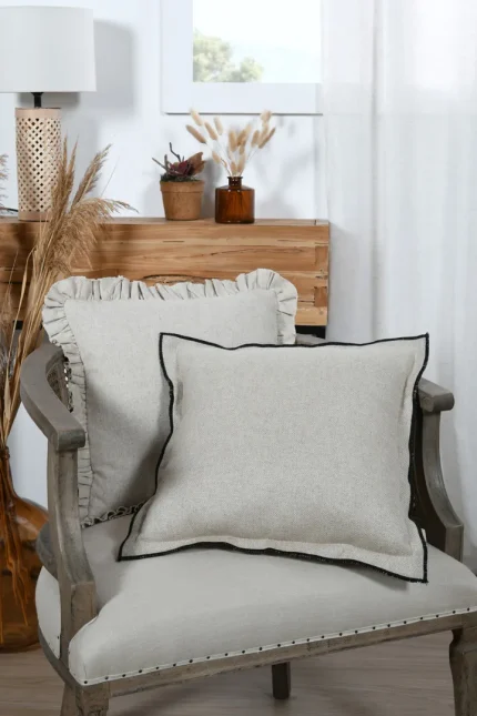 Pernă decorativă Aline 40X40 cm, culoare bej, 19% in 81% bumbac - imagine 7