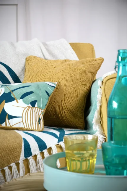 Pernă decorativă Aloha 40X40 cm, culoare bej închis, 55% bumbac 45% poliester - imagine 2