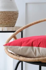 Pernă decorativă Duo 50X50 cm, culoare roșu/in, 100% bumbac - imagine 5