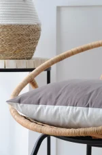 Pernă decorativă Duo 50X50 cm, culoare gri/perlă, 100% bumbac - imagine 2