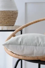 Pernă decorativă Duo 50X50 cm, culoare crem/in, 100% bumbac - imagine 5