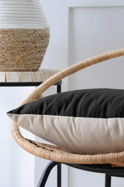 Pernă decorativă Duo 50X50 cm, culoare negru/in, 100% bumbac - imagine 5