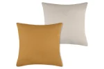 Pernă decorativă Duo 50X50 cm, culoare muștar/in, 100% bumbac - imagine 2