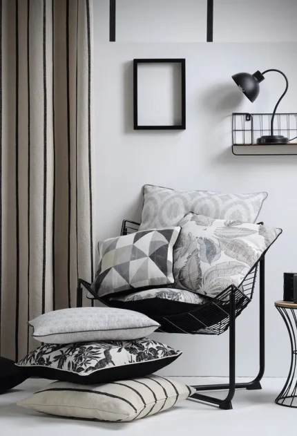 Pernă decorativă St Trop Alb/Negru 50X50 cm, culoare negru, 100% bumbac - imagine 2