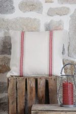 Pernă decorativă Montauban 50X50 cm, culoare alb/roșu, 100% bumbac - imagine 3