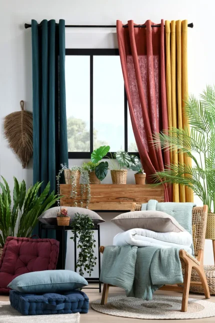 Pernă decorativă Coline 45X45 cm, culoare greige, 100% bumbac - imagine 4