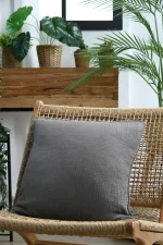 Pernă decorativă Coline 45X45 cm, culoare greige, 100% bumbac - imagine 6