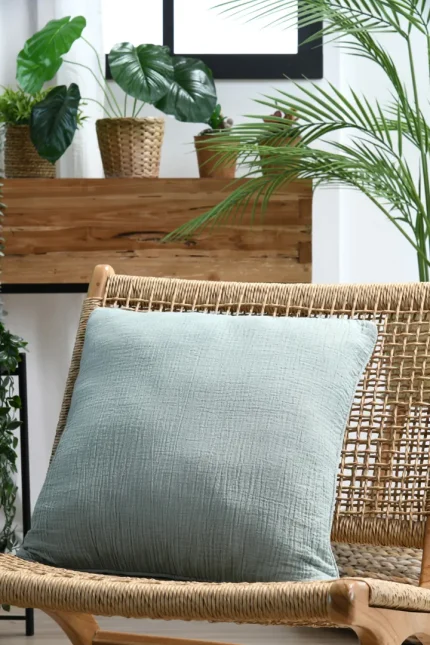 Pernă decorativă Coline 45X45 cm, culoare gri deschis, 100% bumbac - imagine 6