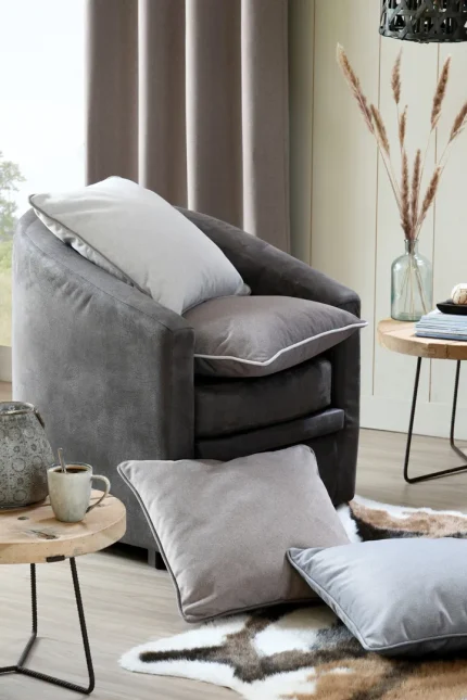 Pernă decorativă Morey 50X50 cm, culoare greige, 100% poliester - imagine 3