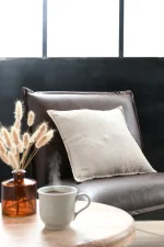 Pernă decorativă Dandy 45X45 cm, culoare natural, 100% poliester - imagine 2