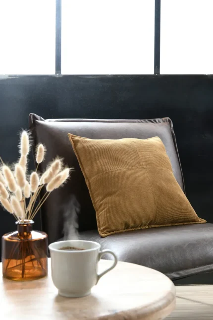 Pernă decorativă Dandy 45X45 cm, culoare cappuccino, 100% poliester - imagine 6