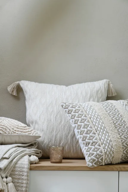 Pernă decorativă Balma 45X45 cm, culoare in, 90% bumbac 10% lurex - imagine 2