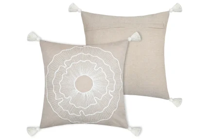 Pernă decorativă Nova 45X45 cm, culoare natural, 55% bumbac 45% poliester - imagine 3