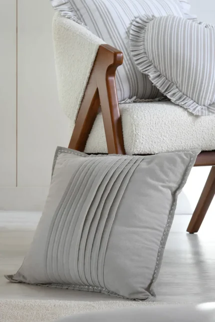 Pernă decorativă Josephine 50X50 cm, culoare natural, 55% bumbac 45% poliester - imagine 2