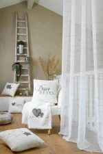 Pernă decorativă Doureve 45X45 cm, culoare greige, 100% poliester - imagine 5