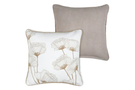 Pernă decorativă Oriana 45X45 cm, culoare natural, 45% poliester 55% bumbac - imagine 3