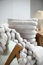 Pernă decorativă Polary 45X45 Cm, culoare crem, 100% poliester - imagine 6