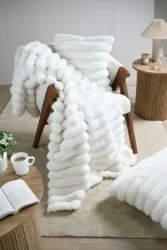 Pernă decorativă Polary 45X45 Cm, culoare alb, 100% poliester - imagine 5