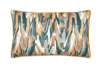 Pernă decorativă Zita 30X50 cm, culoare verde/muștar, 100% bumbac - imagine 3