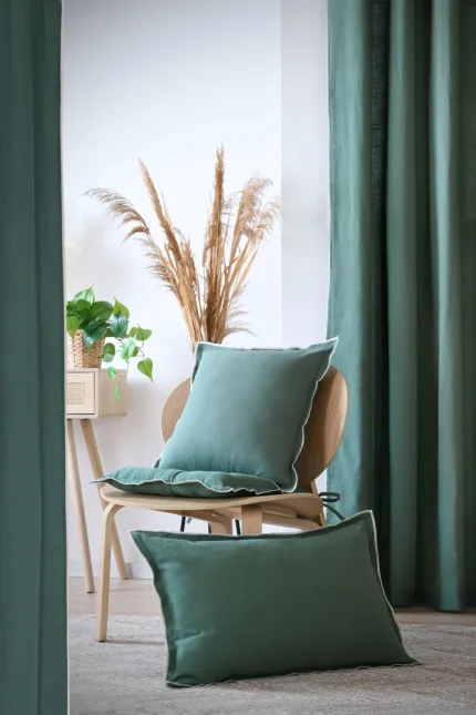 Pernă decorativă Helios 45X45 cm, culoare gri verde, 100% bumbac - imagine 6