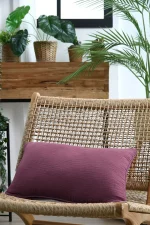 Pernă decorativă Coline 30X50 cm, culoare vișiniu, 100% bumbac - imagine 6