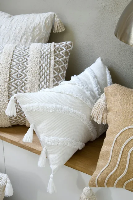 Pernă decorativă Balma 30X50 cm, culoare alb, 15% poliester 85% bumbac - imagine 6