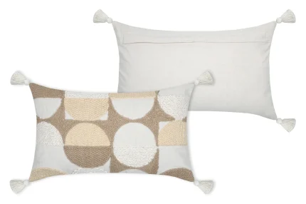 Pernă decorativă Balma 30X50 cm, culoare nisip, 45% poliester 55% bumbac - imagine 3