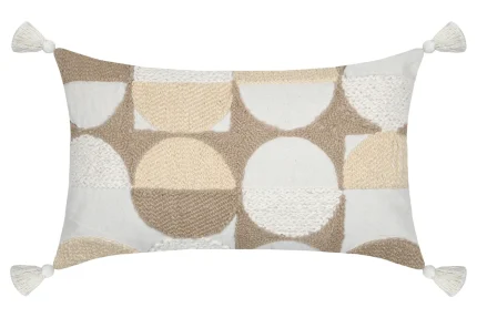 Pernă decorativă Balma 30X50 cm, culoare nisip, 45% poliester 55% bumbac - imagine 4