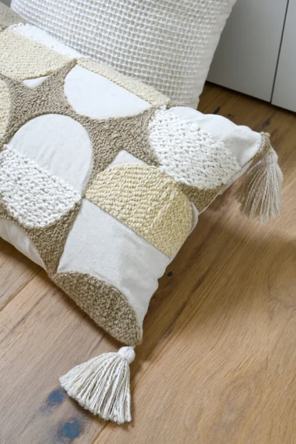 Pernă decorativă Balma 30X50 cm, culoare nisip, 45% poliester 55% bumbac - imagine 6